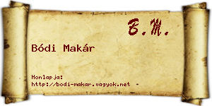 Bódi Makár névjegykártya